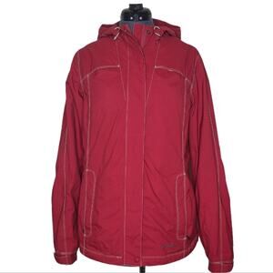 Eddie Bauer WeatherEdge red waterproof hooded jacket medium